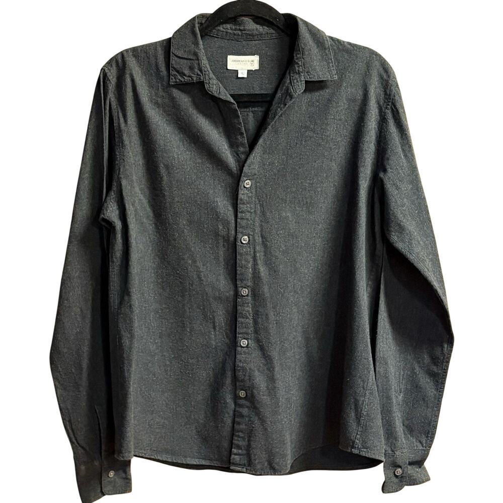 American Colors by Alex Lehr Shirt Womens Size L Dark Grey Long Sleeve